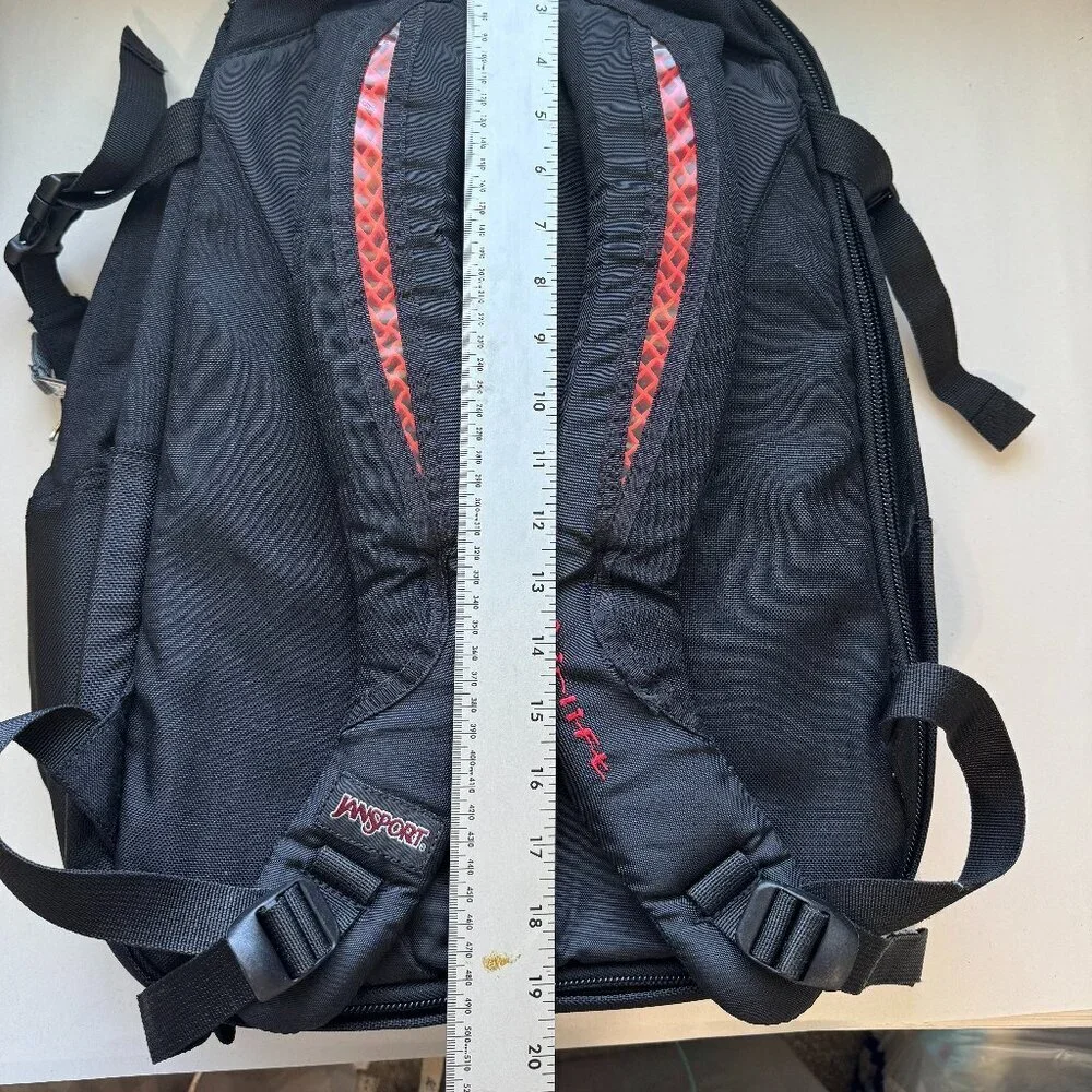 Jansport Airlift Backpack Multiple Zippers Large Black Hiking Outdoor Computer